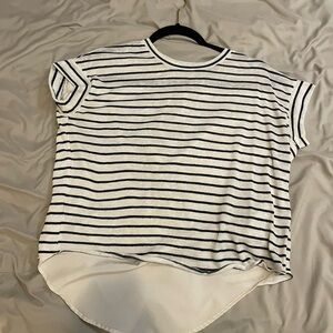 Atmosphere Navy and White Striped Shirt
